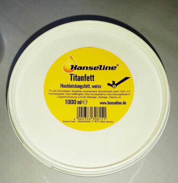 Hanseline Titanfett,1kg enthält weisse Festschmierstoffe Titandioxid