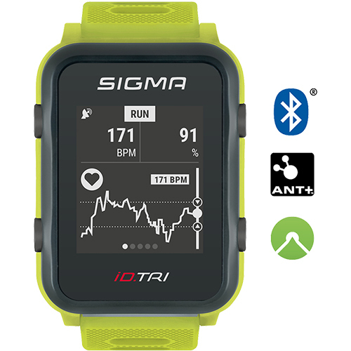 Sigma Sport Puls-Uhr iD.Tri Triathlon Basic neon grün