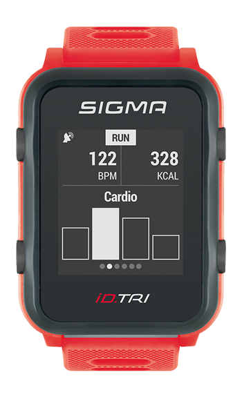 Sigma Sport Puls-Uhr iD.Tri Triathlon Basic neon rot