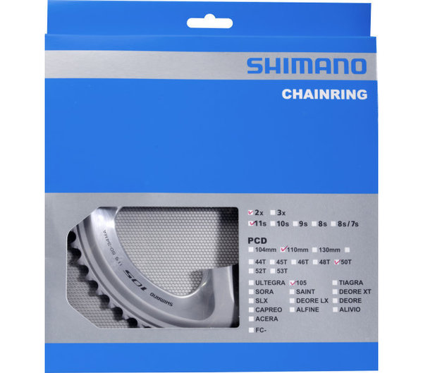 Shimano Kettenblatt 105 FC-5800 110 mm, 50 Zähne (MA) silber