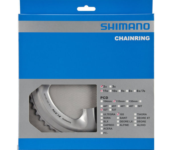 Shimano Kettenblatt 105 FC-5800 110 mm, 52 Zähne (MB) silber