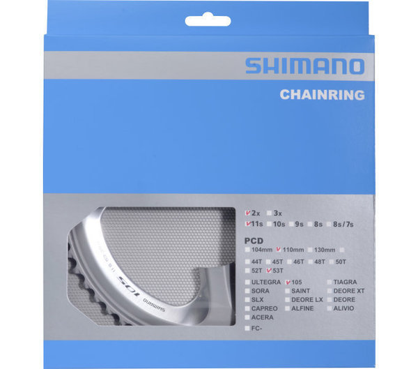 Shimano Kettenblatt 105 FC-5800 110 mm, 53 Zähne (MD) silber