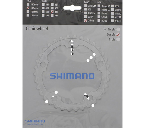 Shimano Kettenblatt Road FC-2350,34 Zähne,110 mm, silber