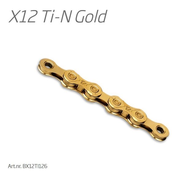 KMC Kette X12 126 Glieder 1/2" x 11/128" Ti-N Goldfarben