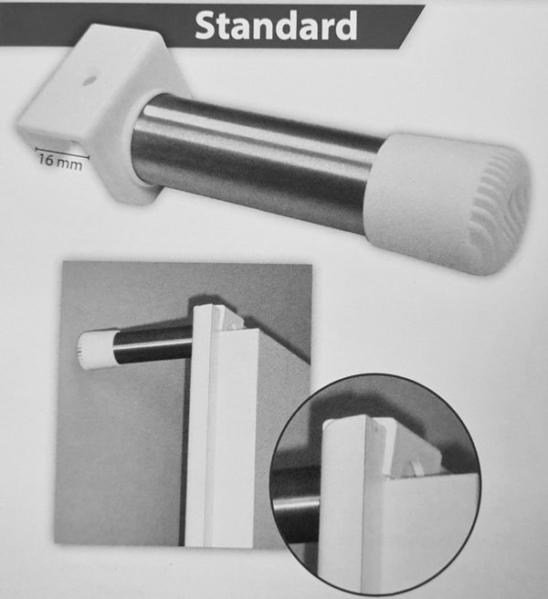 Huber-Systeme Türblattstopper Standard mit Haken 85mm weiss